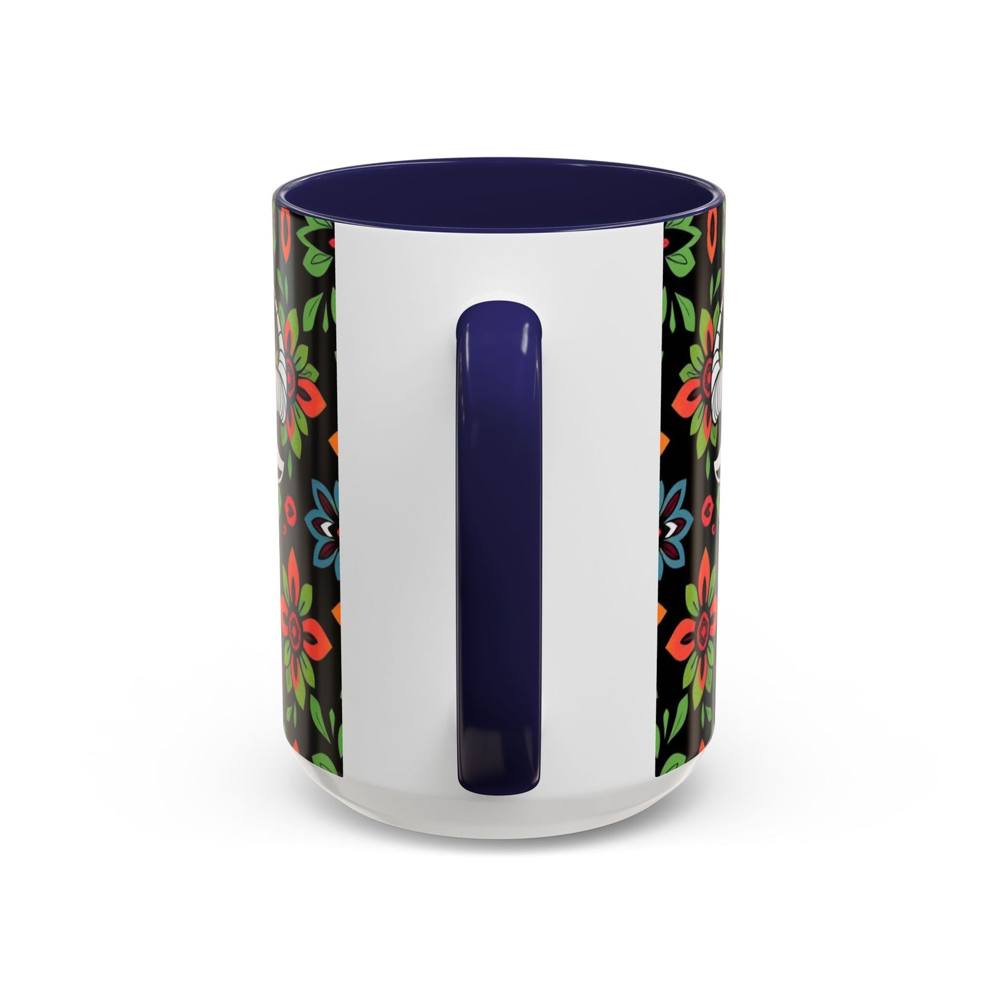 Accent Coffee Mug, Taurus, Zodiac v2. Flower Pattern, (11, 15oz)