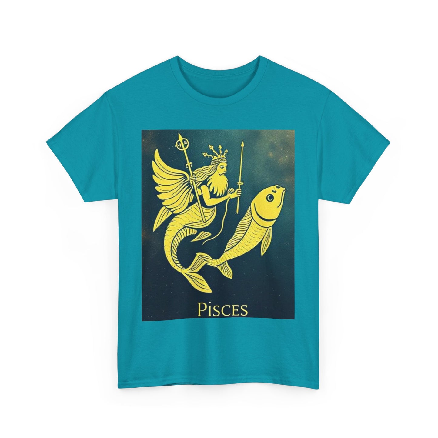 Unisex Heavy Cotton T-Shirt, Pisces Quuen v1, Zodiac Design