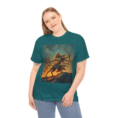 Unisex Heavy Cotton T-Shirt, Arrow Centaur, Sagittarius Zodiac Design
