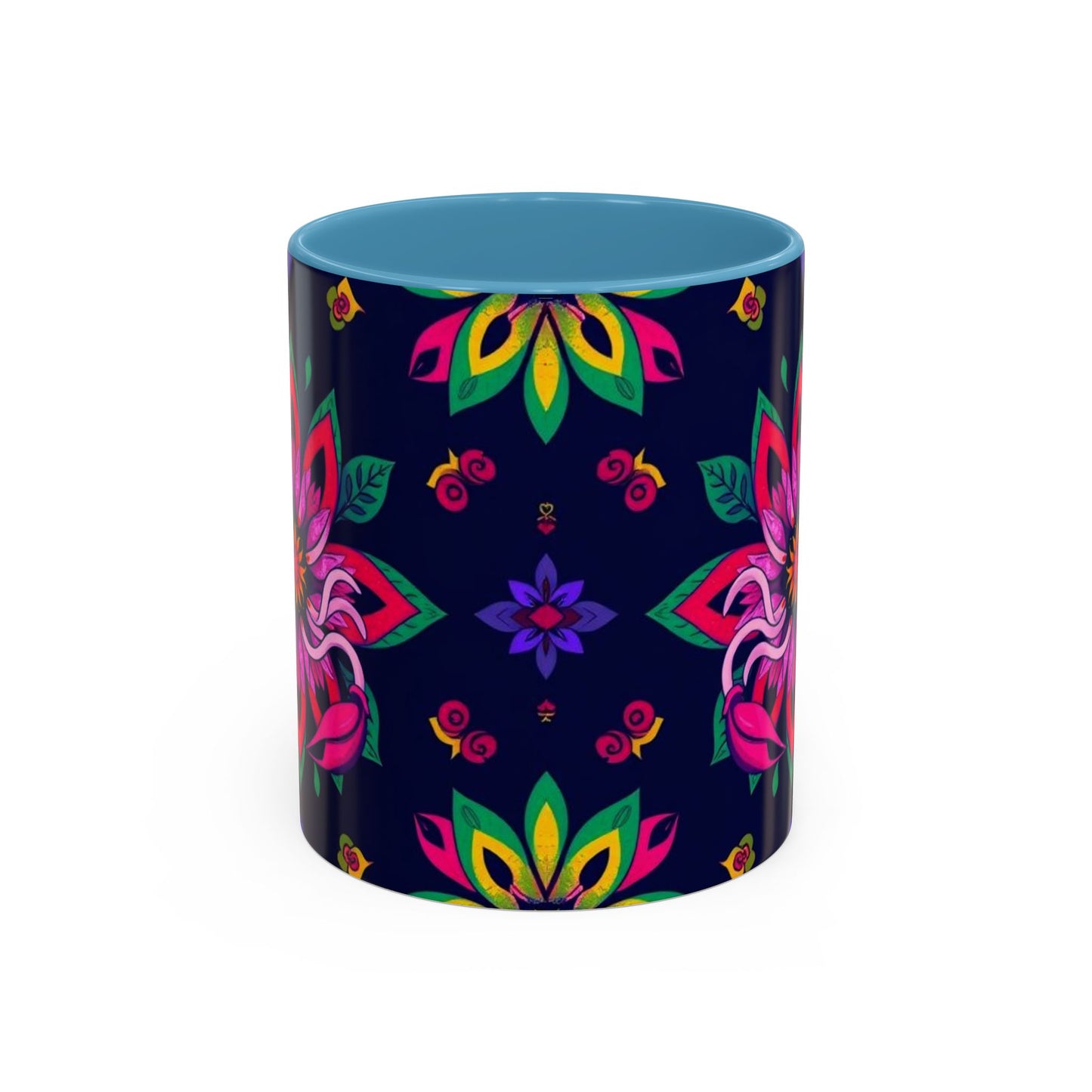 Accent Coffee Mug, Scorpio, Zodiac v4. Flower Pattern, (11, 15oz)