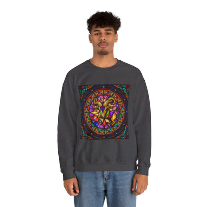 Unisex Heavy Blend™ Crewneck Sweatshirt, Glass 1, Taurus Zodiac Design