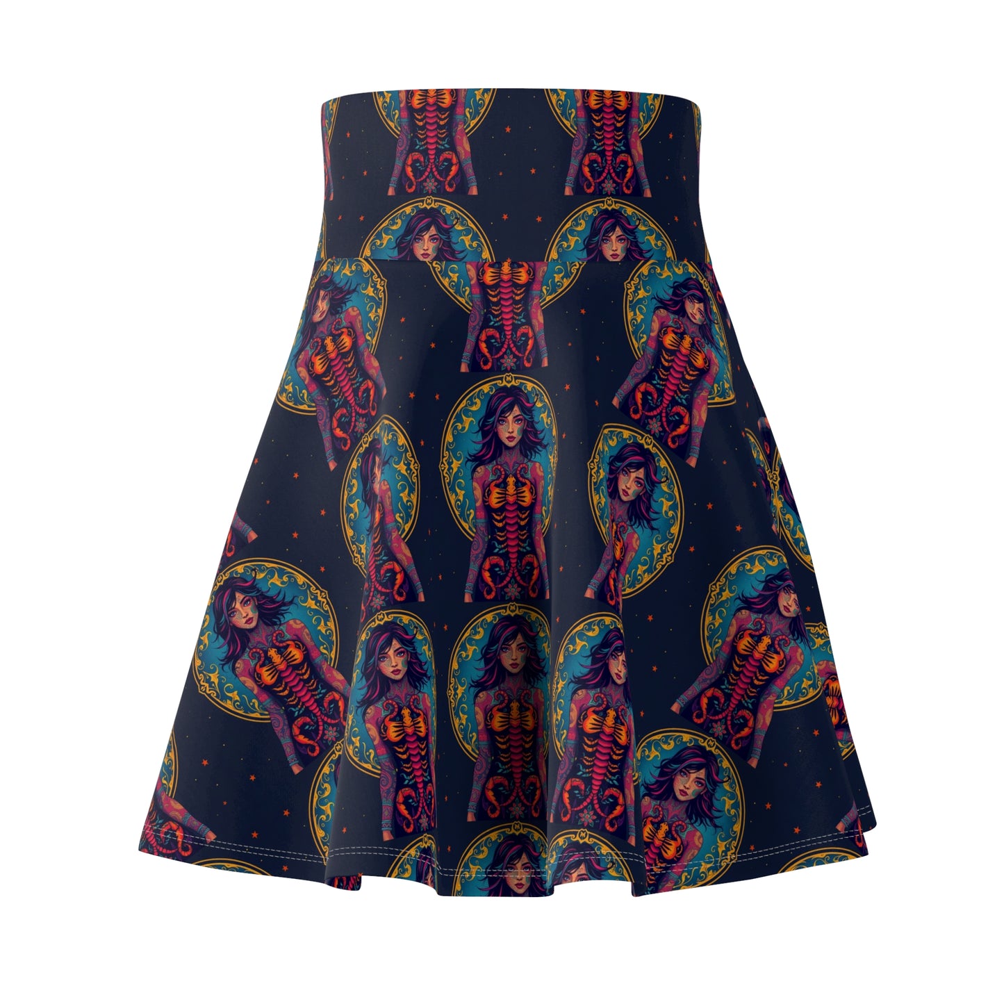 Women's Skater Skirt, (AOP), Scorpio, Zodiac, Sexy Pattern