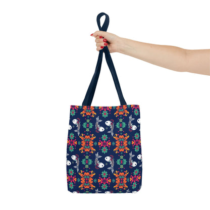 Tote Bag (AOP), Pisces, Zodiac, Flower Pattern