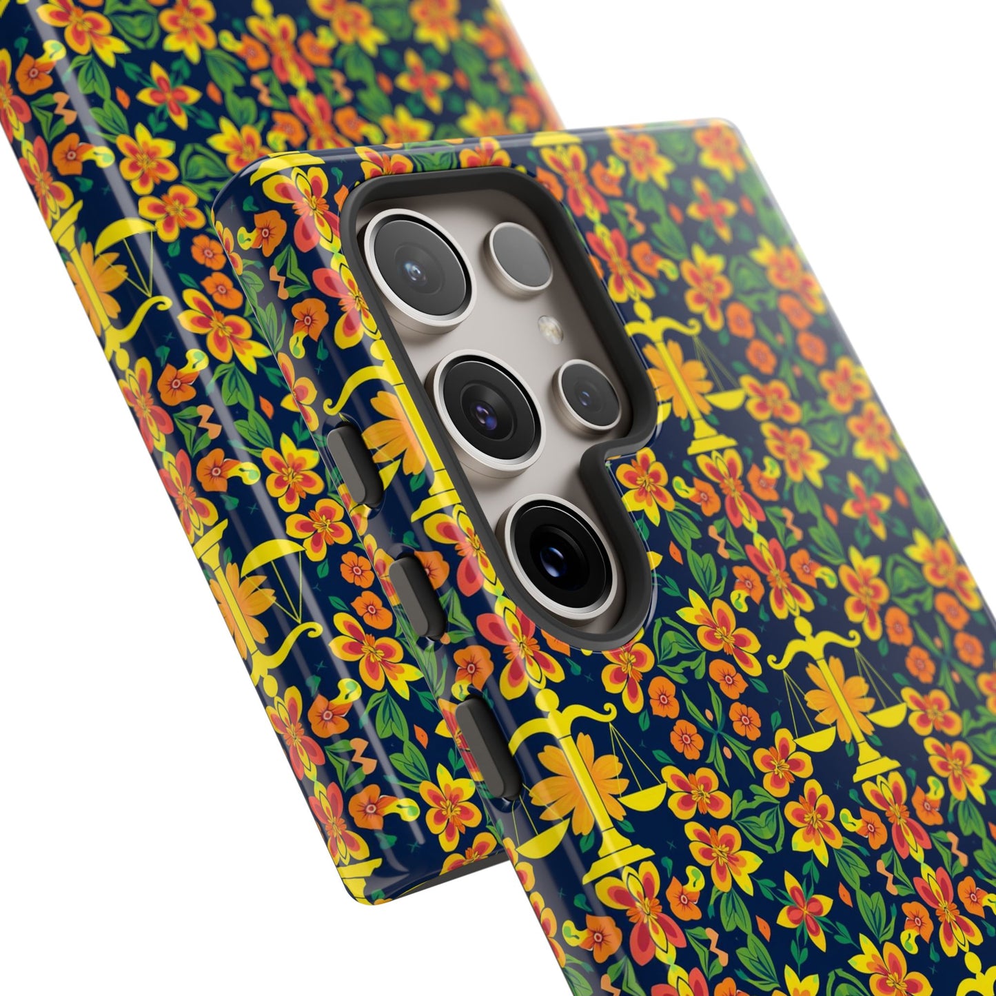 Tough Cases, Libra, Zodiac v3, Flower Pattern