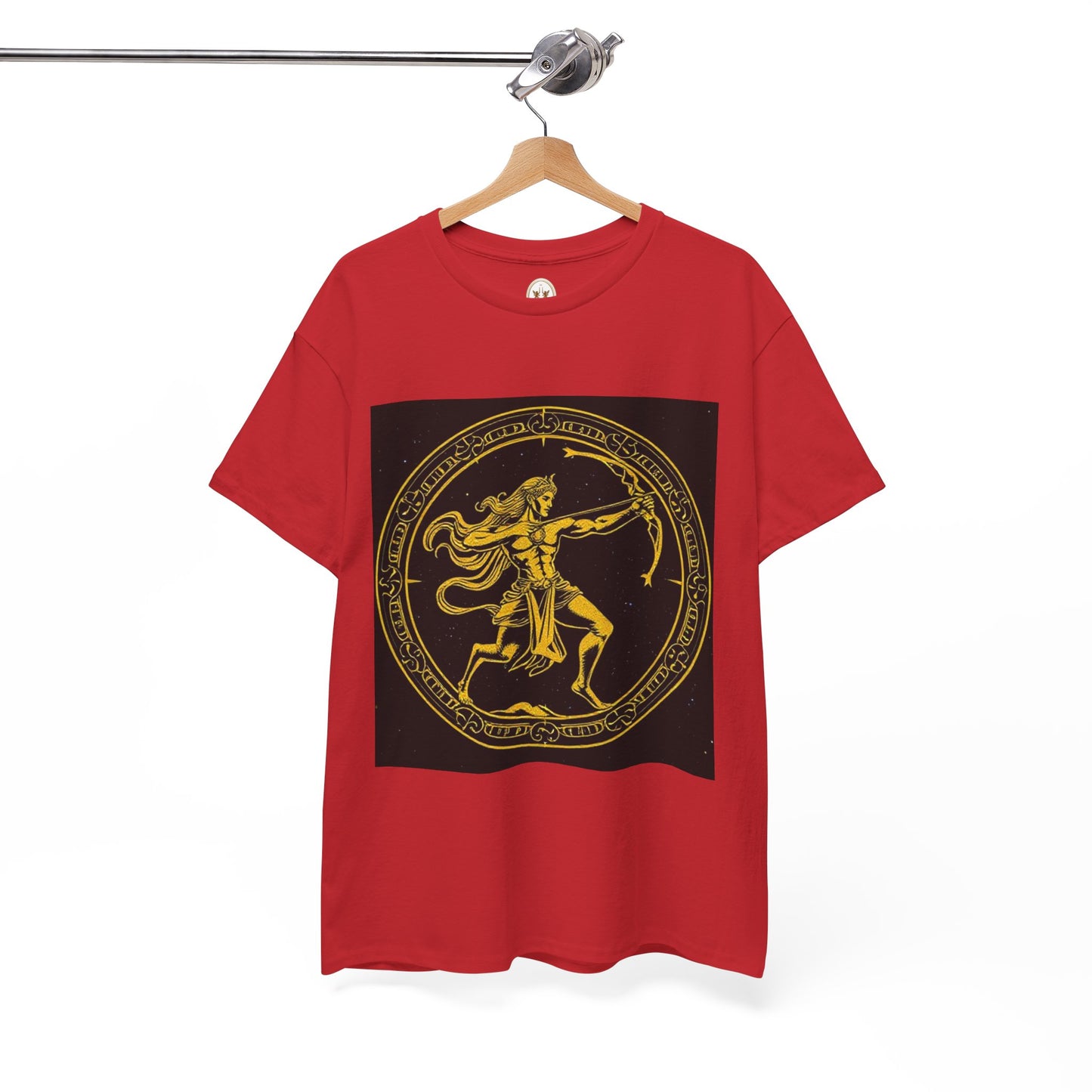 Unisex Heavy Cotton T-Shirt, Mythical Faun/Satyr, Sagittarius Zodiac Design