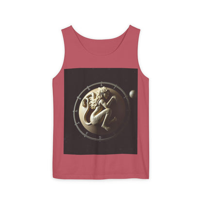 Unisex Garment-Dyed, Tank Top, Virgo Design, Planet Symbol, 100% US cotton