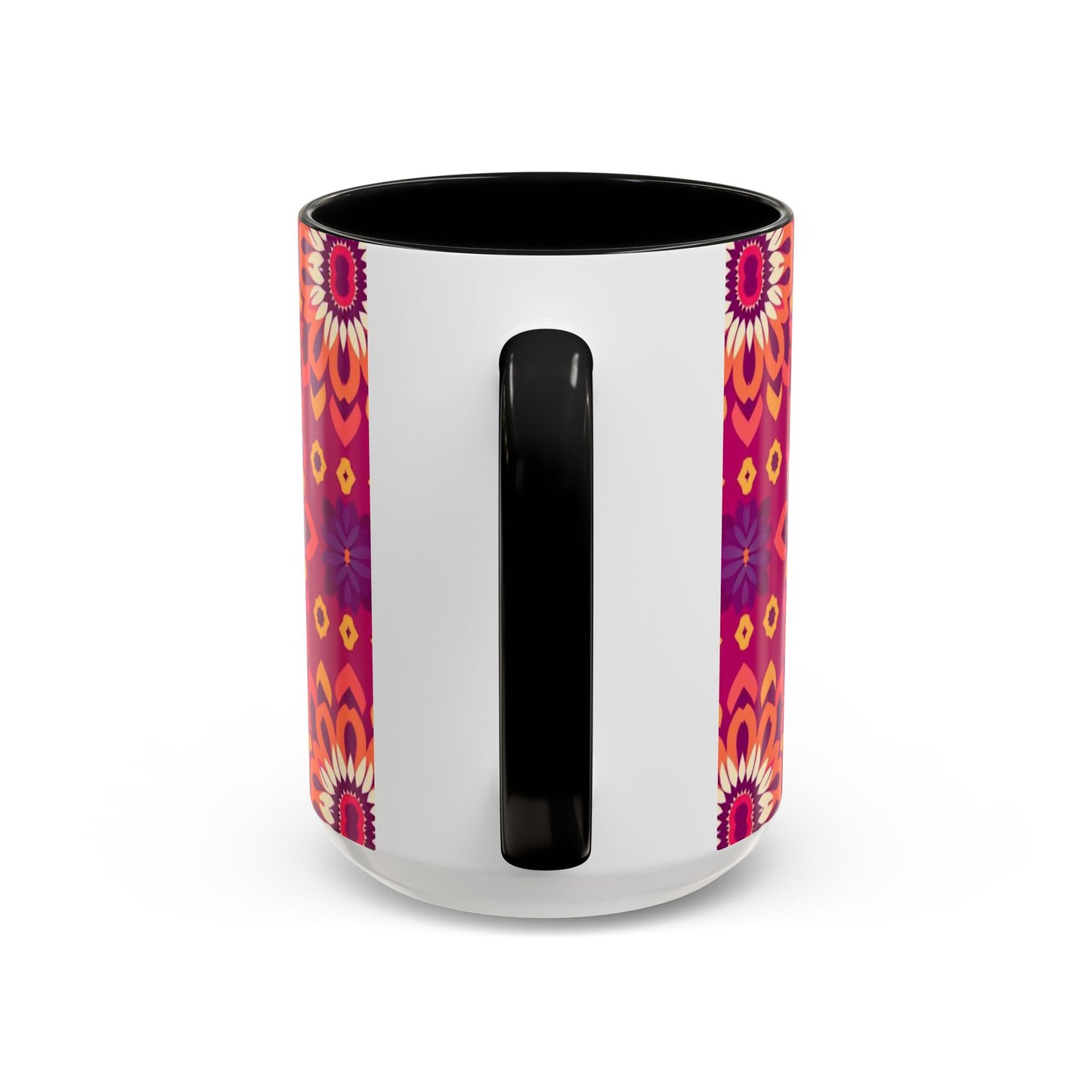 Accent Coffee Mug, Gemini, Zodiac v1, Flower Pattern, (11, 15oz)
