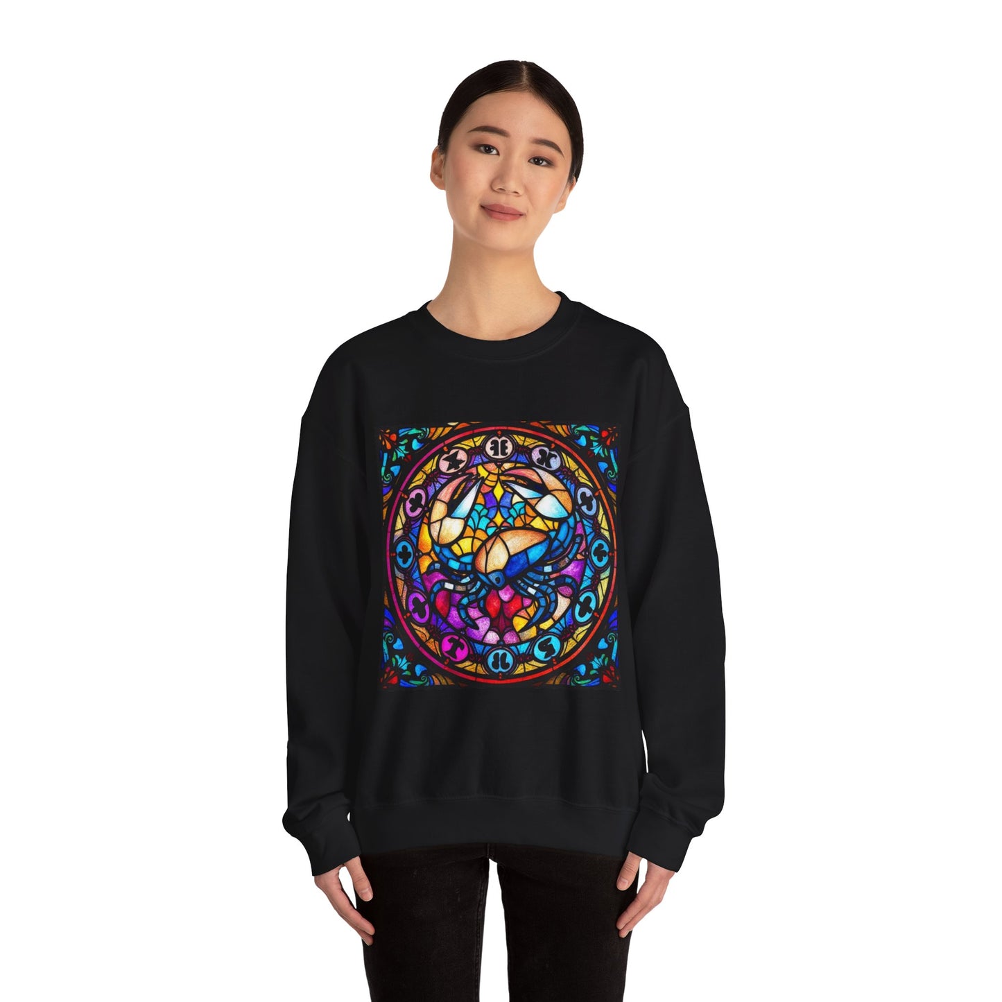 Unisex Heavy Blend™ Crewneck Sweatshirt, Glass, Cancer Zodiac Design