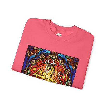 Unisex Heavy Blend™ Crewneck Sweatshirt, Glass 1, Capricorn Zodiac Design