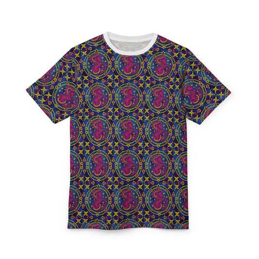 Unisex Cut & Sew T-Shirt, AOP, Capricorn, Zodiac, Pattern