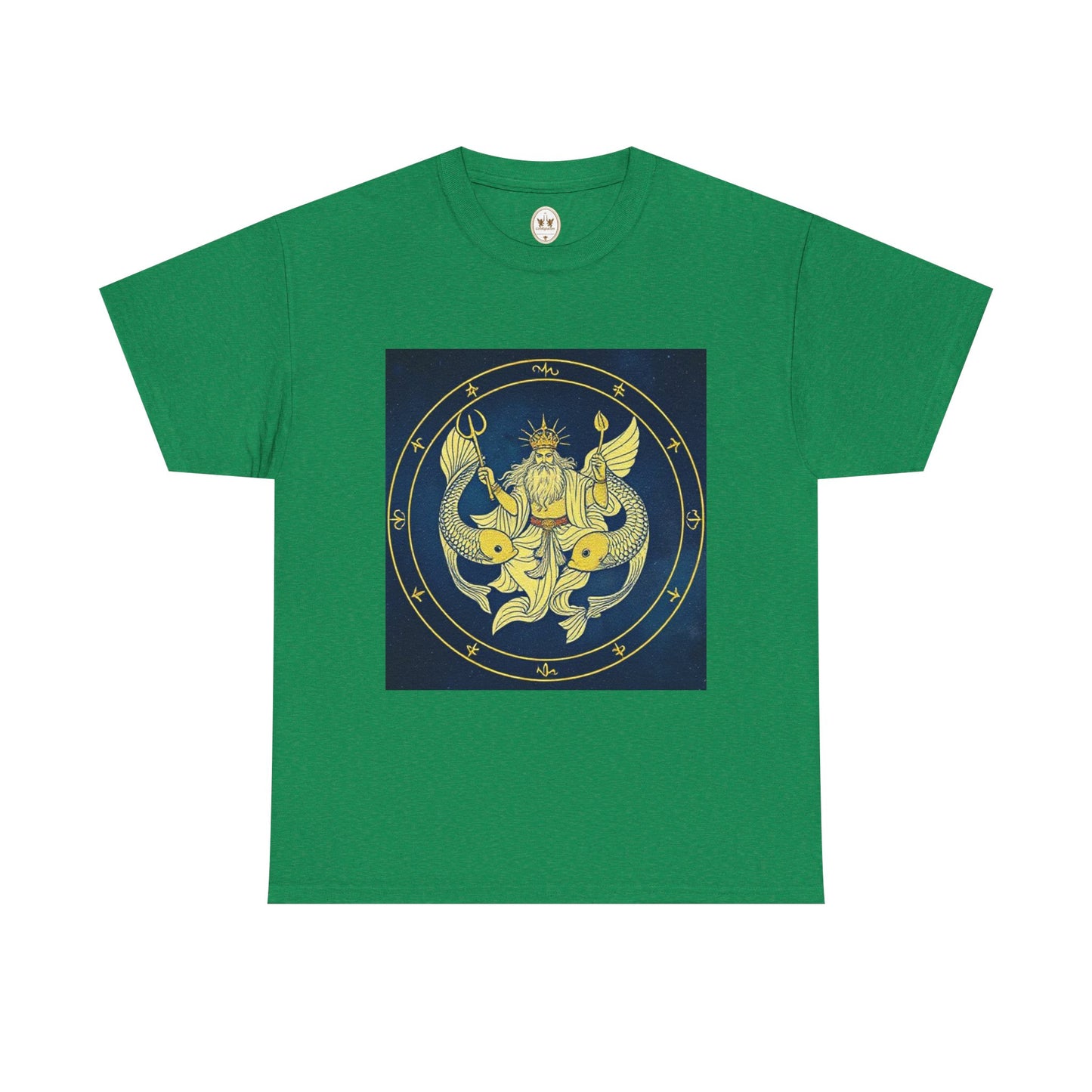 Unisex Heavy Cotton T-Shirt, King of Pisces, Zodiac Design
