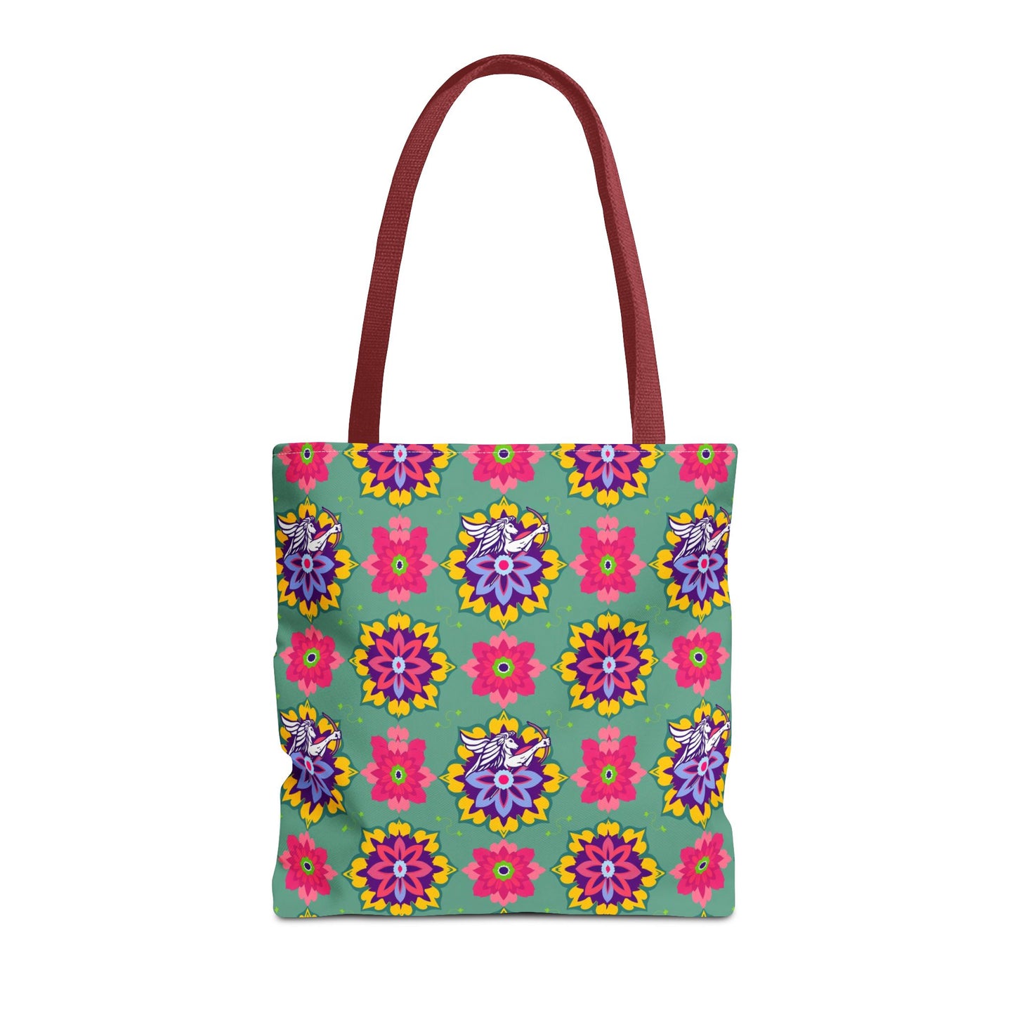 Tote Bag, (AOP), Sagittarius, Zodiac v4, Flower Pattern