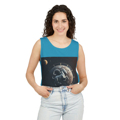 Unisex Garment-Dyed, Tank Top, Aries Design, Planet Animal, 100% Ringspun US cotton