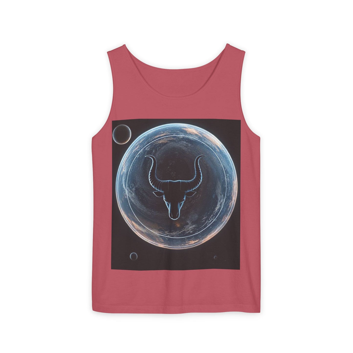 Unisex Garment-Dyed, Tank Top, Taurus Design, Planet Animal v1, 100% US cotton