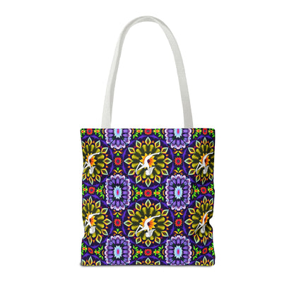 Tote Bag (AOP), Sagittarius, Zodiac v2, Flower Pattern