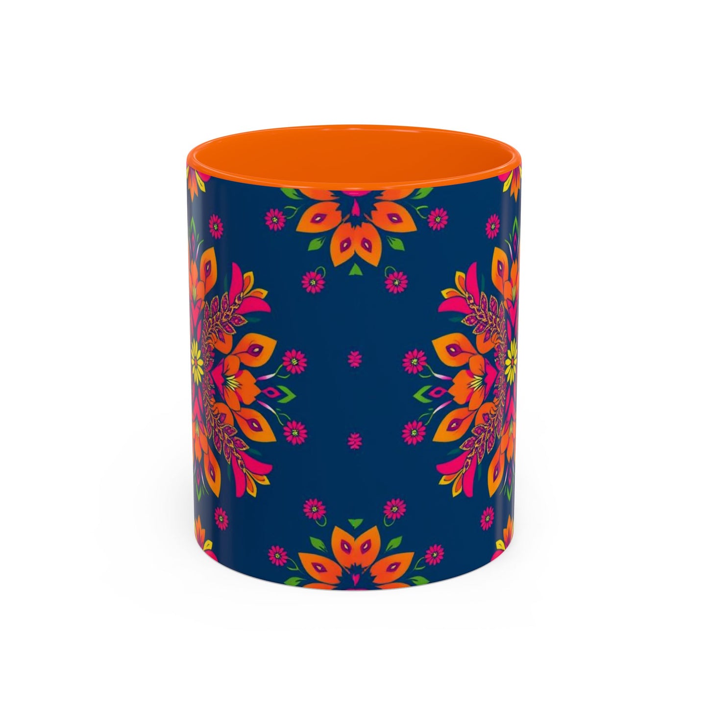 Accent Coffee Mug, Gemini, Zodiac v2, Flower Pattern, (11, 15oz)