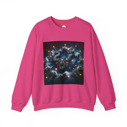 Unisex Heavy Blend™ Crewneck Sweatshirt, Space Bullhead, Taurus Zodiac Design