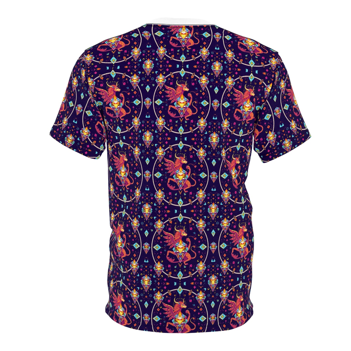 Unisex Cut & Sew T-Shirt, (AOP), Virgo, Zodiac v4, Jewels Pattern