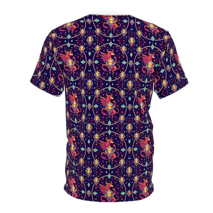Unisex Cut & Sew T-Shirt, (AOP), Virgo, Zodiac v4, Jewels Pattern