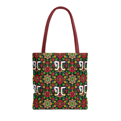 Tote Bag, (AOP), Gemini, Zodiac, Flower Pattern