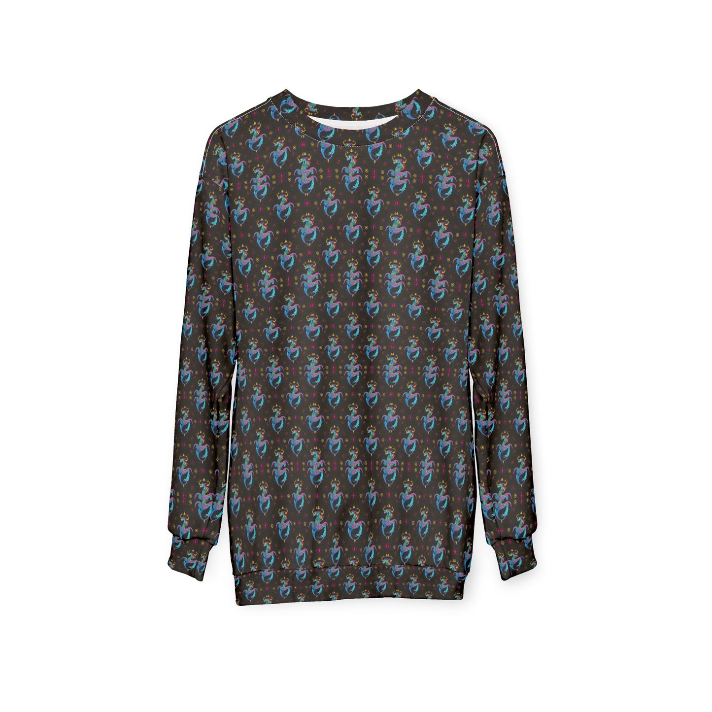 Unisex Sweatshirt (AOP), Aquarius, Zodiac v3, Jewel Pattern