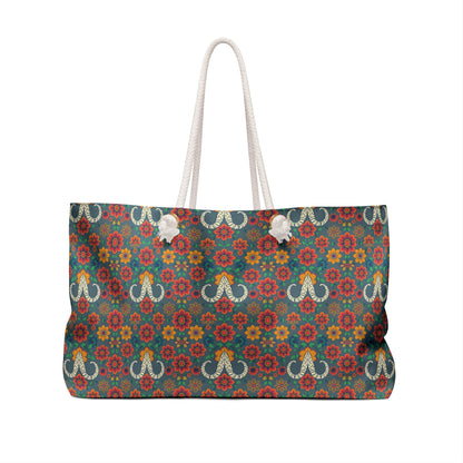 Weekender Bag, Aries, Zodiac v3, Flower Pattern