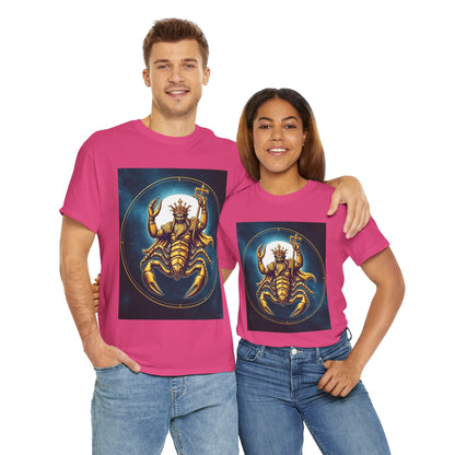 Unisex Heavy Cotton T-Shirt, Moon v1, Scorpio Zodiac Design