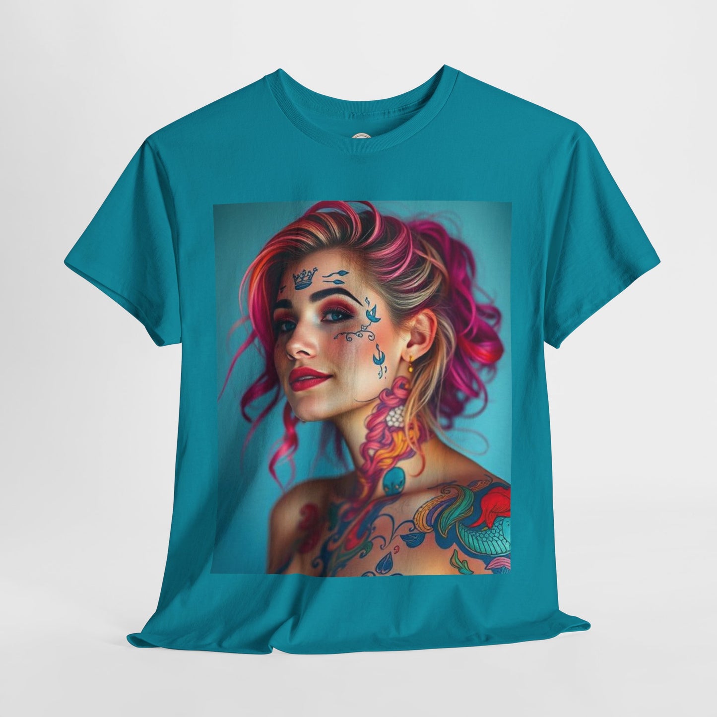 Unisex Heavy Cotton T-Shirt, Pisces, Zodiac v3, Sexy Art