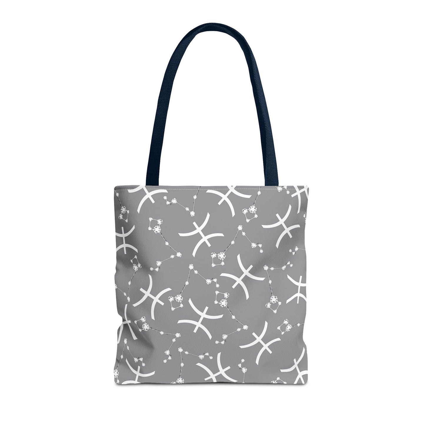 Tote Bag, Pisces Zodiac Sign, AOP, (Grey, White)