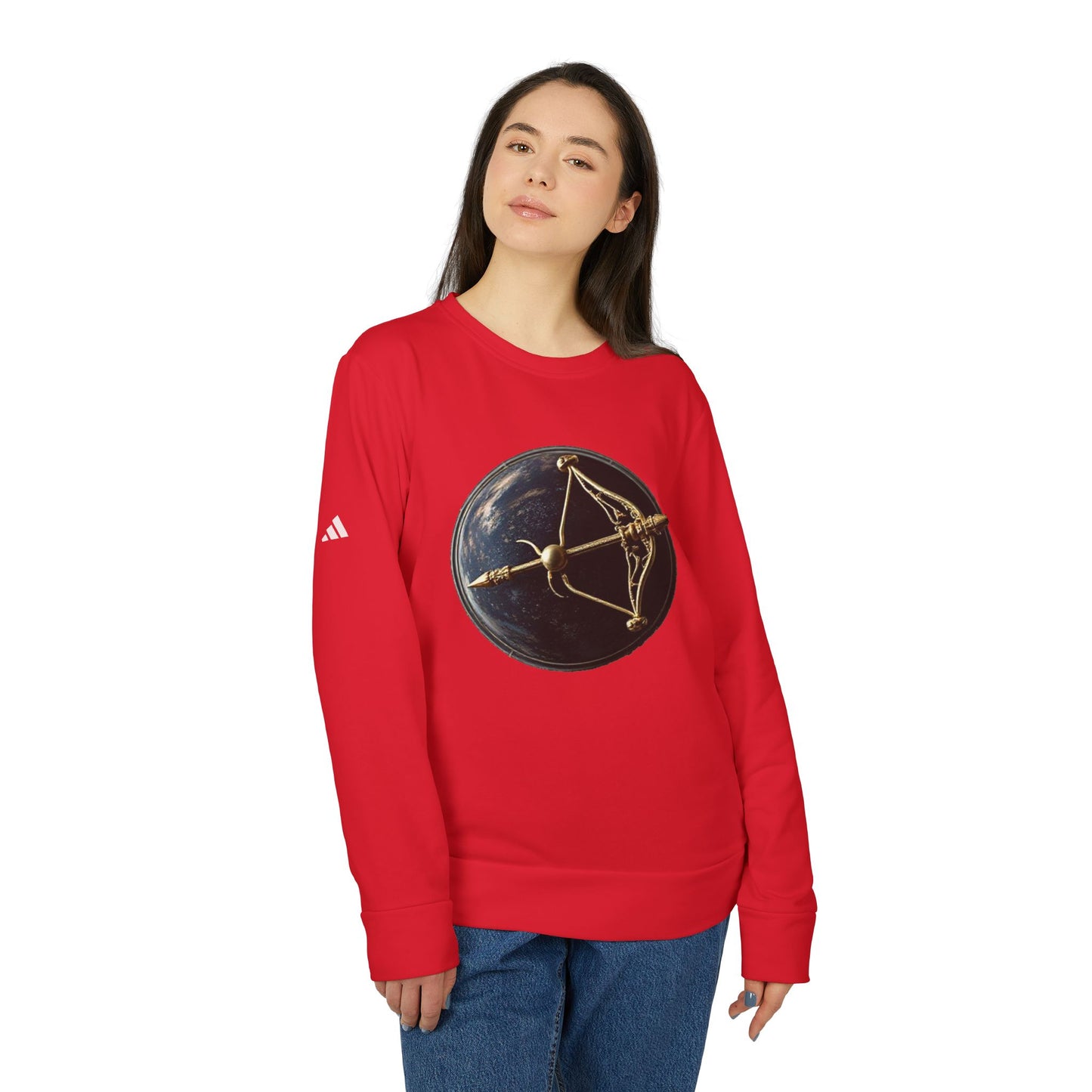 Adidas, Unisex Fleece Crewneck Sweatshirt, Sagittarius, Pop Art, Zodiac