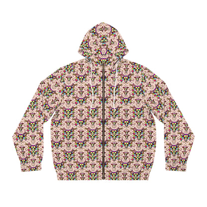 Full-Zip Hoodie (AOP), Taurus, Zodiac v2, Pattern