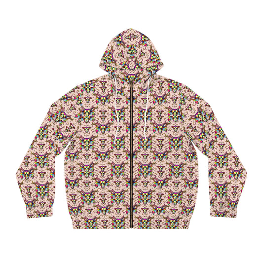 Full-Zip Hoodie (AOP), Taurus, Zodiac v2, Pattern