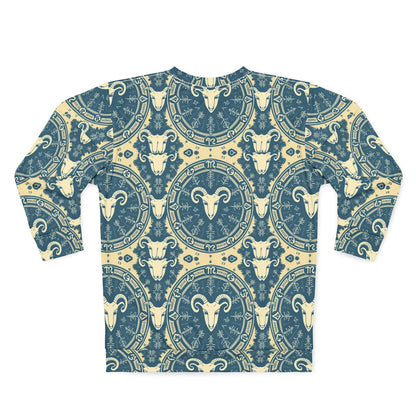 Unisex Sweatshirt, Zodiac Design, Pattern, Aries, AOP
