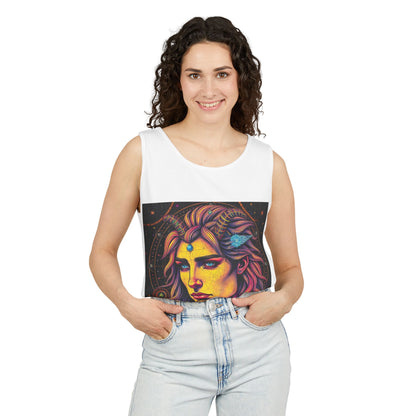 Unisex Garment-Dyed, Tank Top, Aquarius Design, Pop Art v1, 100% Ringspun US cotton