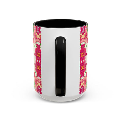 Accent Coffee Mug, Capricorn, Zodiac v2, Flower Pattern, (11, 15oz)