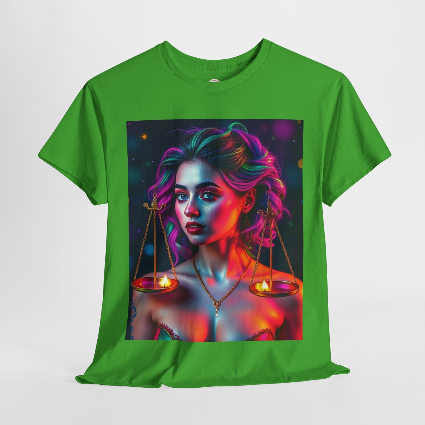 Unisex Heavy Cotton T-Shirt, Libra, Zodiac v3, Sexy Art