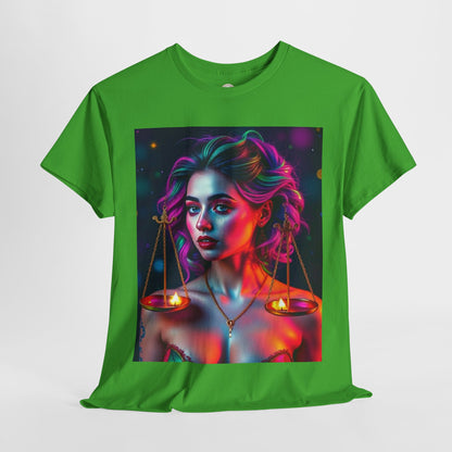 Unisex Heavy Cotton T-Shirt, Libra, Zodiac v3, Sexy Art
