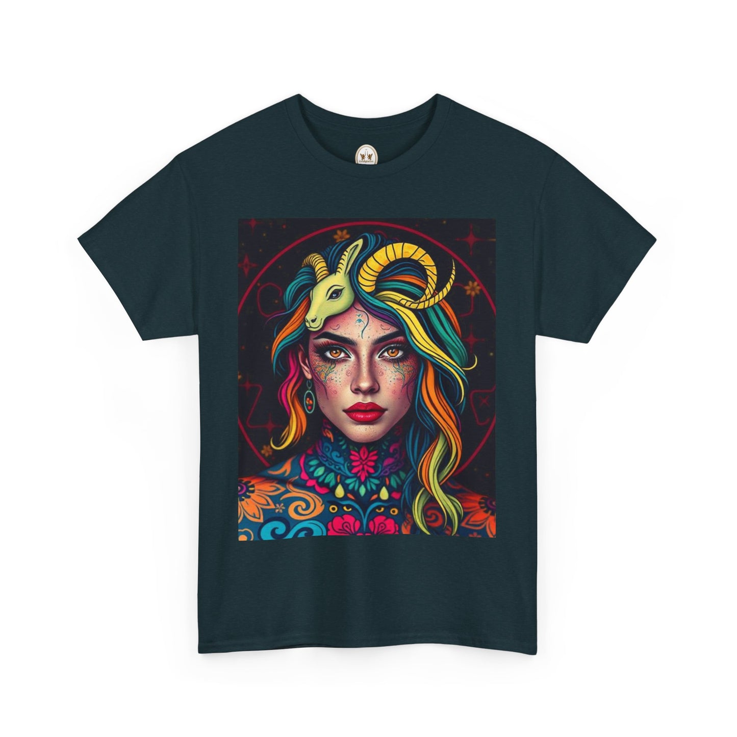 Unisex Heavy Cotton T-Shirt, Capricorn, Zodiac v2, Sexy Art