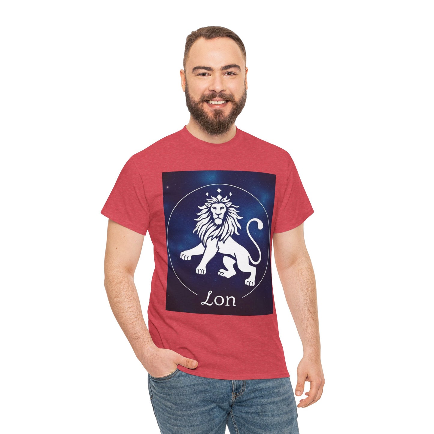 Unisex Heavy Cotton T-Shirt, Space Lion, Leo Zodiac Design