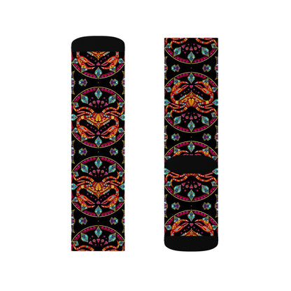 Sublimation Socks, Cancer, Zodiac  v3, Jewel Pattern