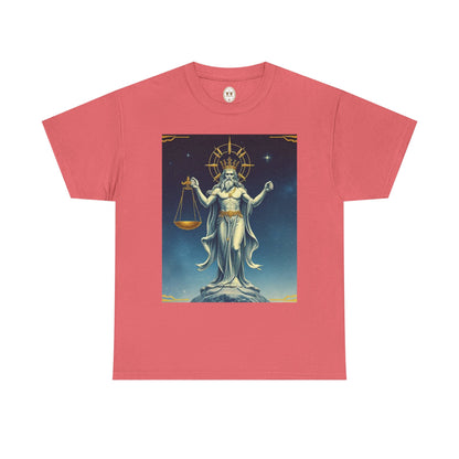 Unisex Heavy Cotton T-Shirt Space v2, Libra God, Zodiac Design