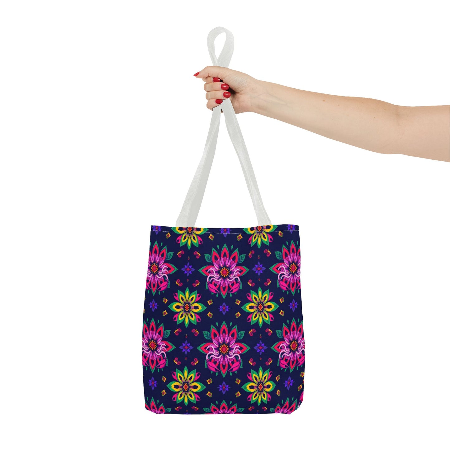 Tote Bag (AOP), Scorpio, Zodiac v2, Flower Pattern