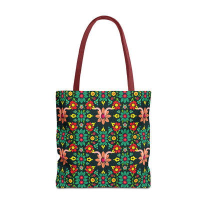 Tote Bag, (AOP), Aquarius, Zodiac v1, Flower Pattern