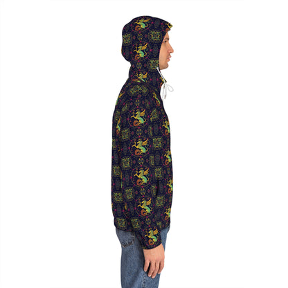 Full-Zip Hoodie (AOP), Virgo, Zodiac v4, Pattern