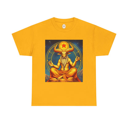 Unisex Heavy Cotton T-Shirt, Meditating Bull, Taurus Zodiac Design