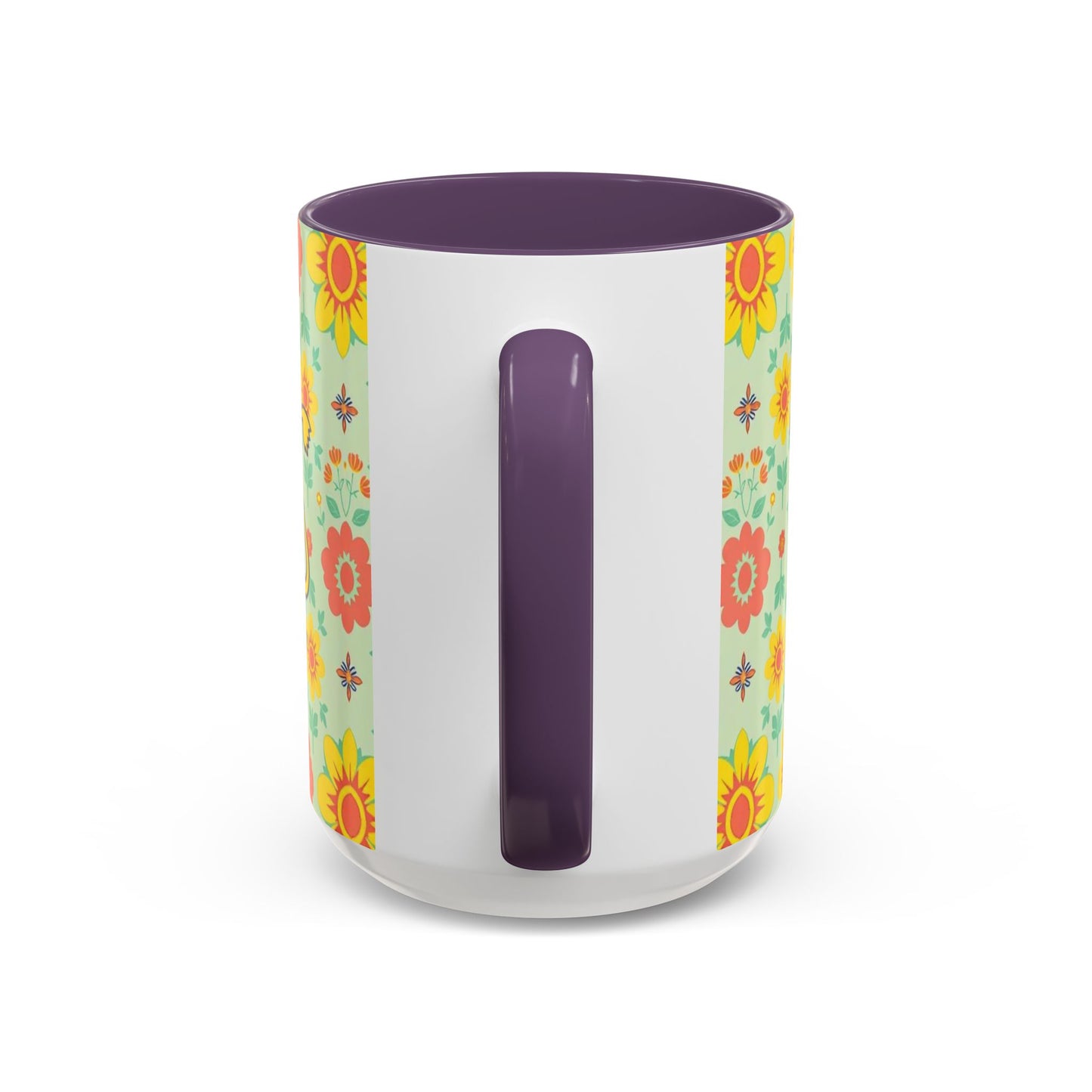 Accent Coffee Mug, Leo, Zodiac v2, Flower Pattern, (11, 15oz)
