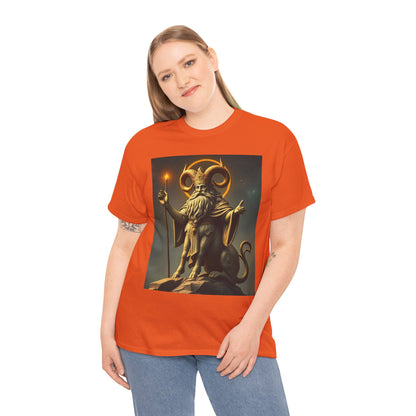 Unisex Heavy Cotton T-Shirt, Taurus God, Zodiac Design