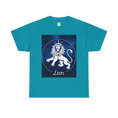 Unisex Heavy Cotton T-Shirt, Space Lion, Leo Zodiac Design