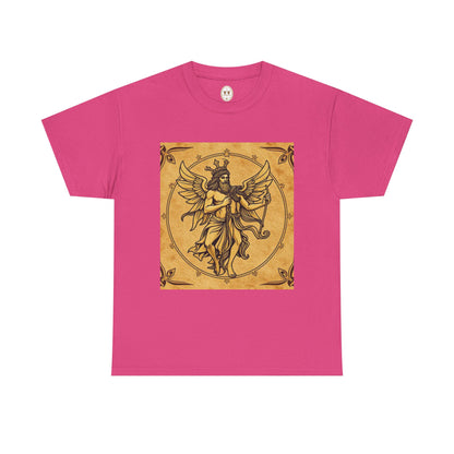 Unisex Heavy Cotton T-Shirt, Pencil Art, Gemini Zodiac Design