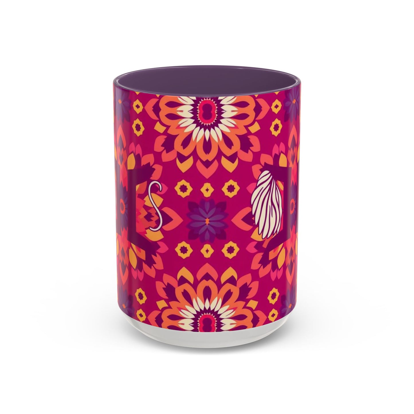 Accent Coffee Mug, Gemini, Zodiac v1, Flower Pattern, (11, 15oz)